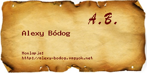 Alexy Bódog névjegykártya