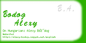 bodog alexy business card